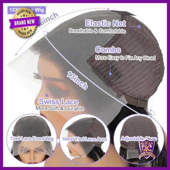 13x6 Lace Front Wig Human Hair Body Wave Pre Plucked HD Transparent main image 4